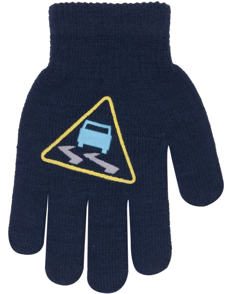 Перчатки для мальчика YO! машина темно-синие R-12 - цена
