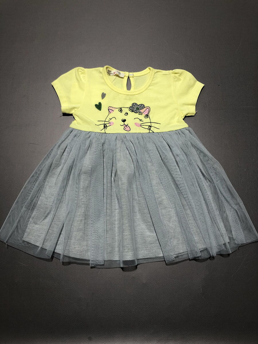 Платье для девочки Barmy Кошечка желтое 0536 - фото