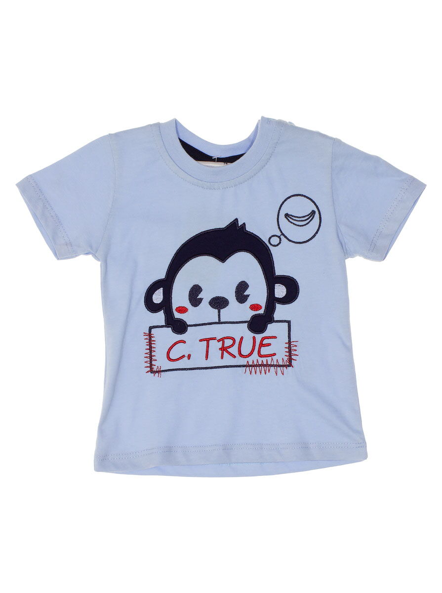 Комплект футболка и шорты Hoity-toity Мартышка голубой 0468 - размеры