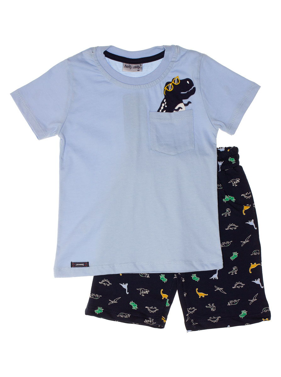 Комплект футболка и шорты для мальчика Hoity-toity голубой 0522 - фотография