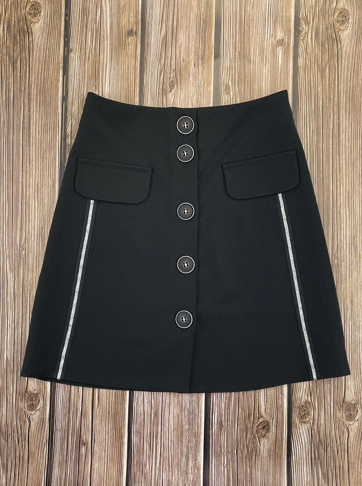 Юбка школьная для девочки Mevis черная 2688-02 - размеры
