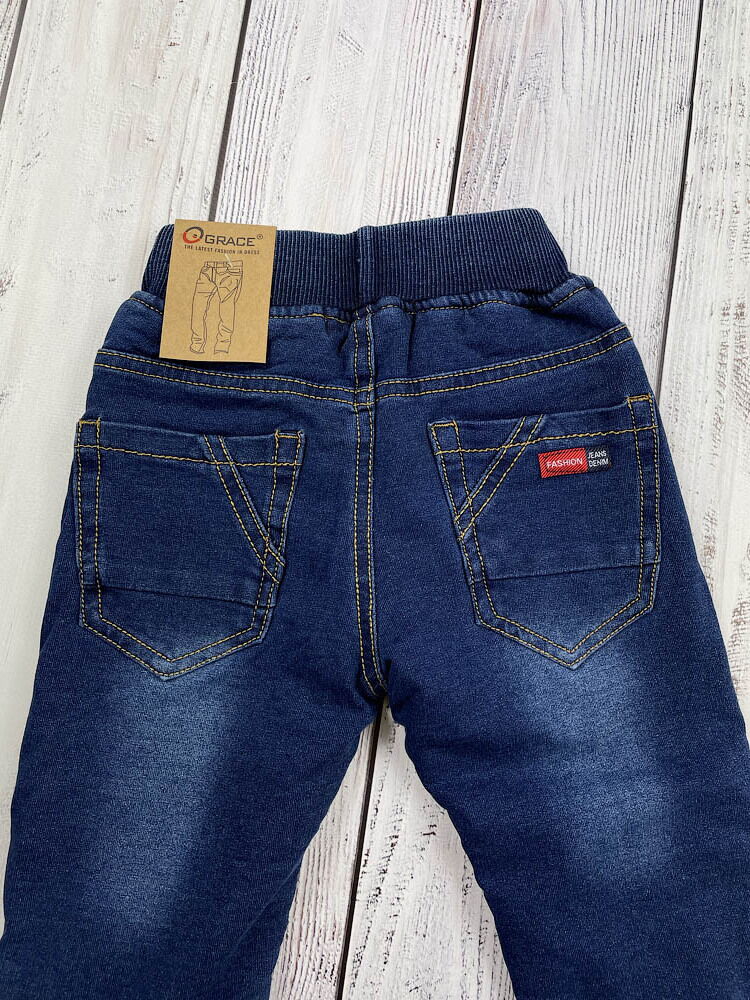 Утепленные джинсы-джогеры Grace синие 85926 - фотография