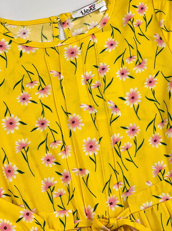 Платье для девочки Mevis Цветочки желтое 4228-03 - картинка