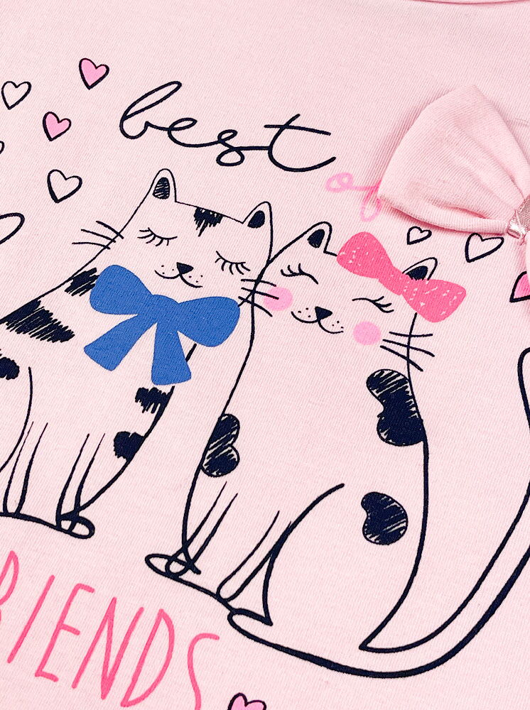 Футболка для девочки Breeze Котики розовая 14263 - купить