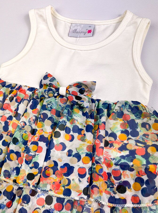 Нарядное платье для девочки Barmy молочное 2842 - фотография