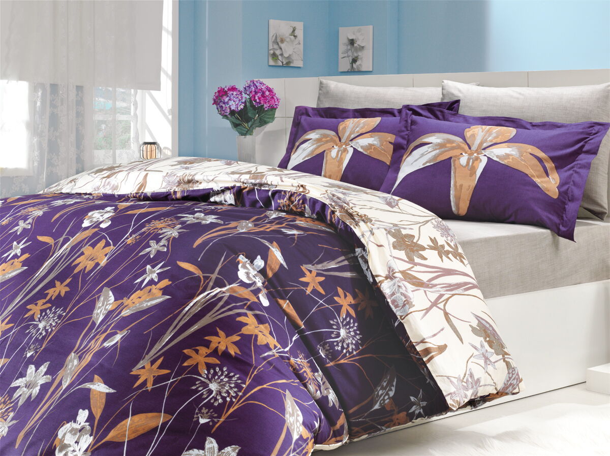 Комплект постельного белья HOBBY Poplin Clarinda фиолетовый 200*220 - цена