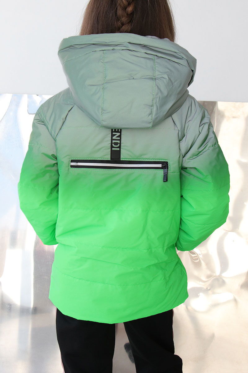 Куртка светоотражающая для девочки Kidzo зеленая 3447 - фото