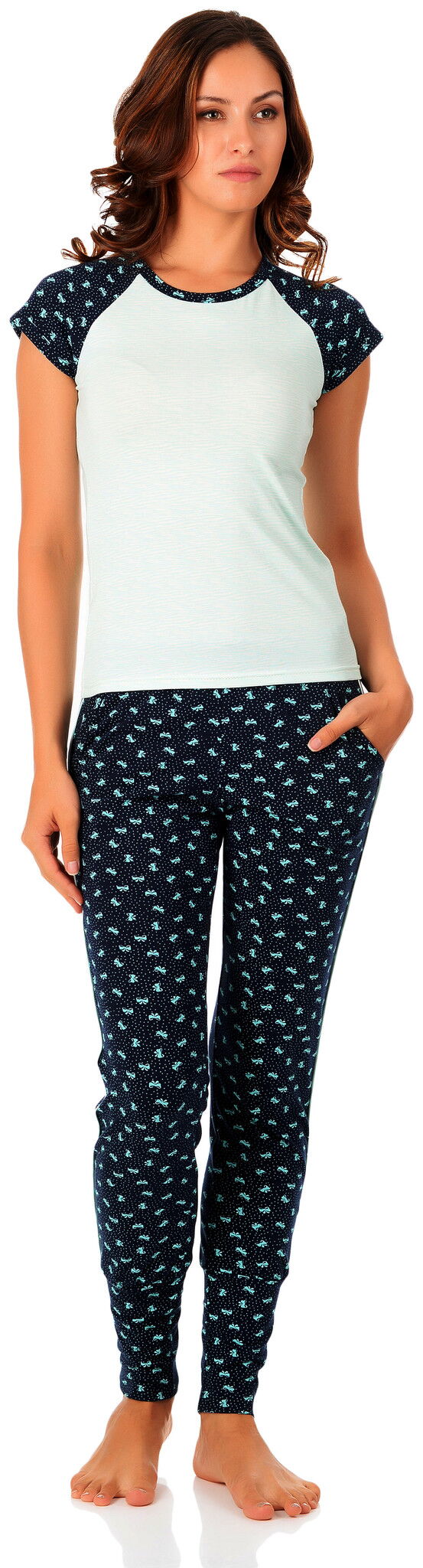 Комплект женский (футболка+штаны) BARWA мятный 0053/111 - цена