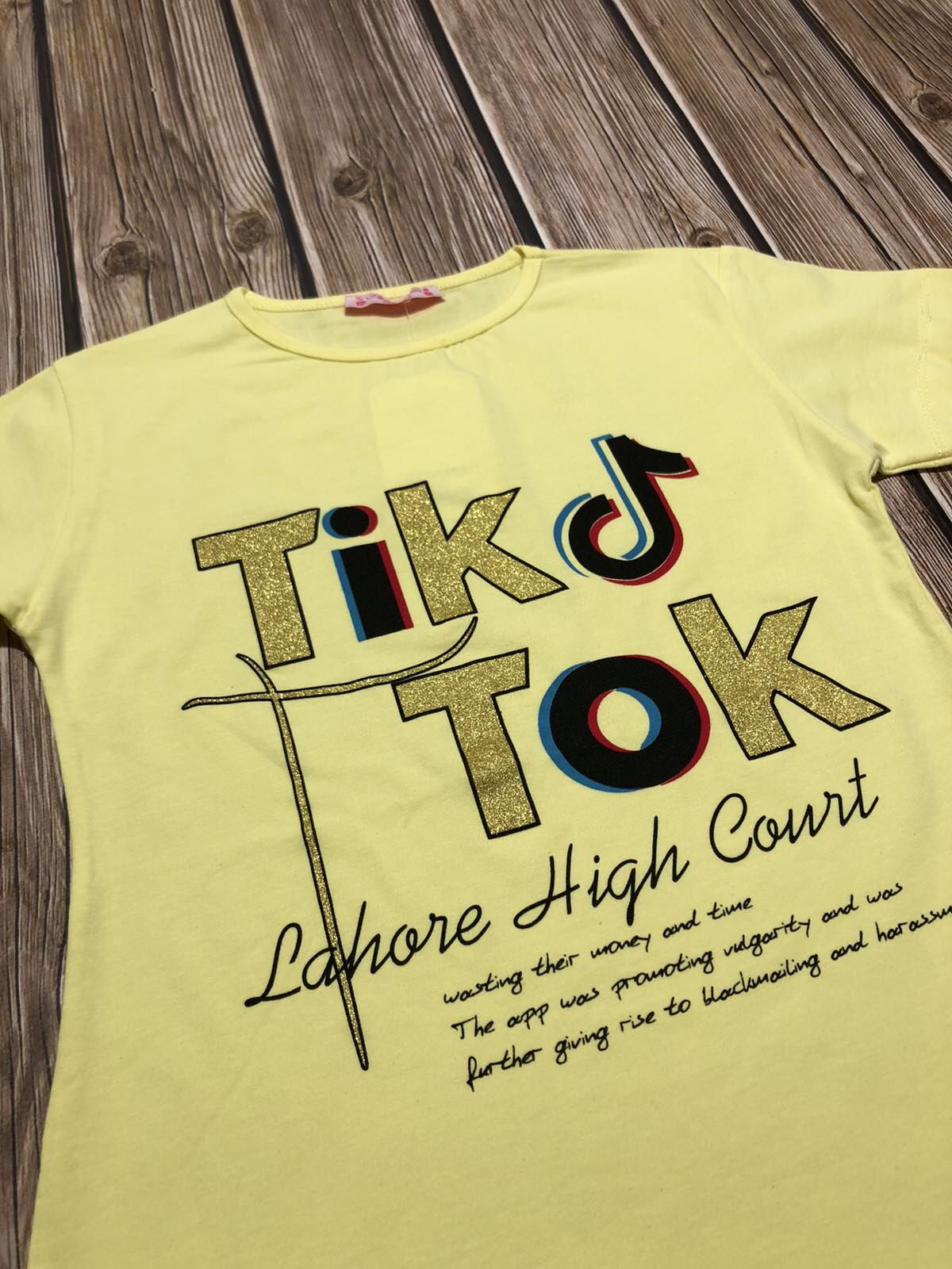 Футболка для девочки Tik Tok желтая 519/719 - размеры