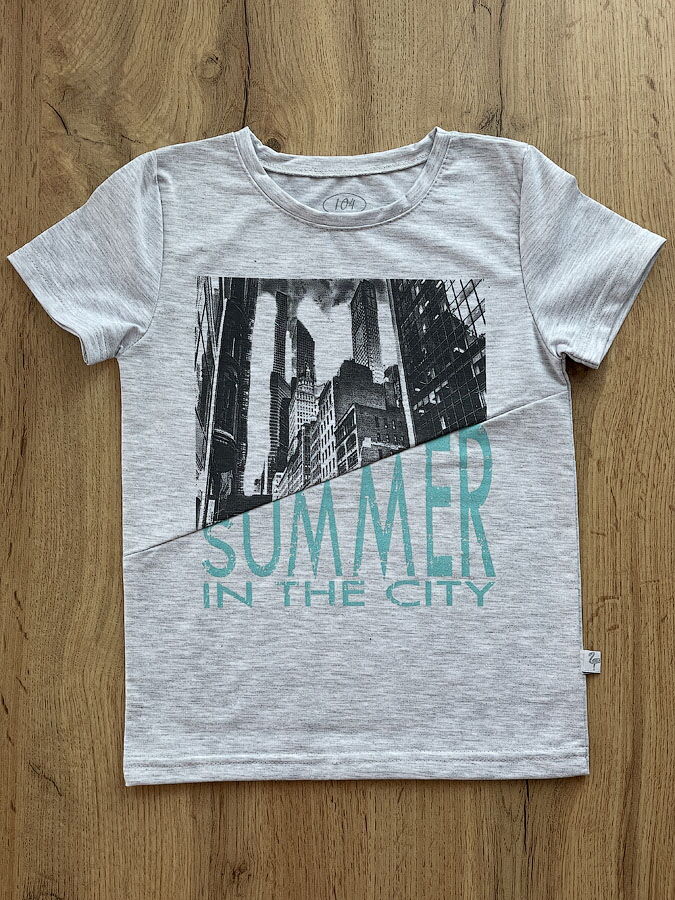 Комплект майка и футболка для мальчика Фламинго серый 983-416 - фотография