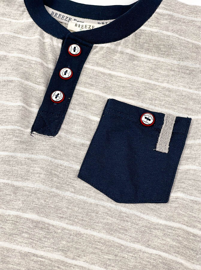 Футболка для мальчика Breeze Полоска серая 12844 - картинка