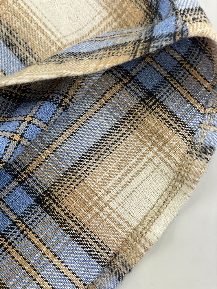 Теплая рубашка в клетку Mevis голубая 4907-02 - картинка