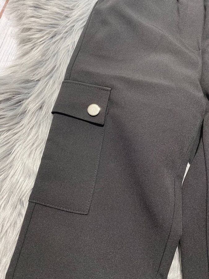 Брюки школьные для девочки Mevis черные 3305-02 - фотография