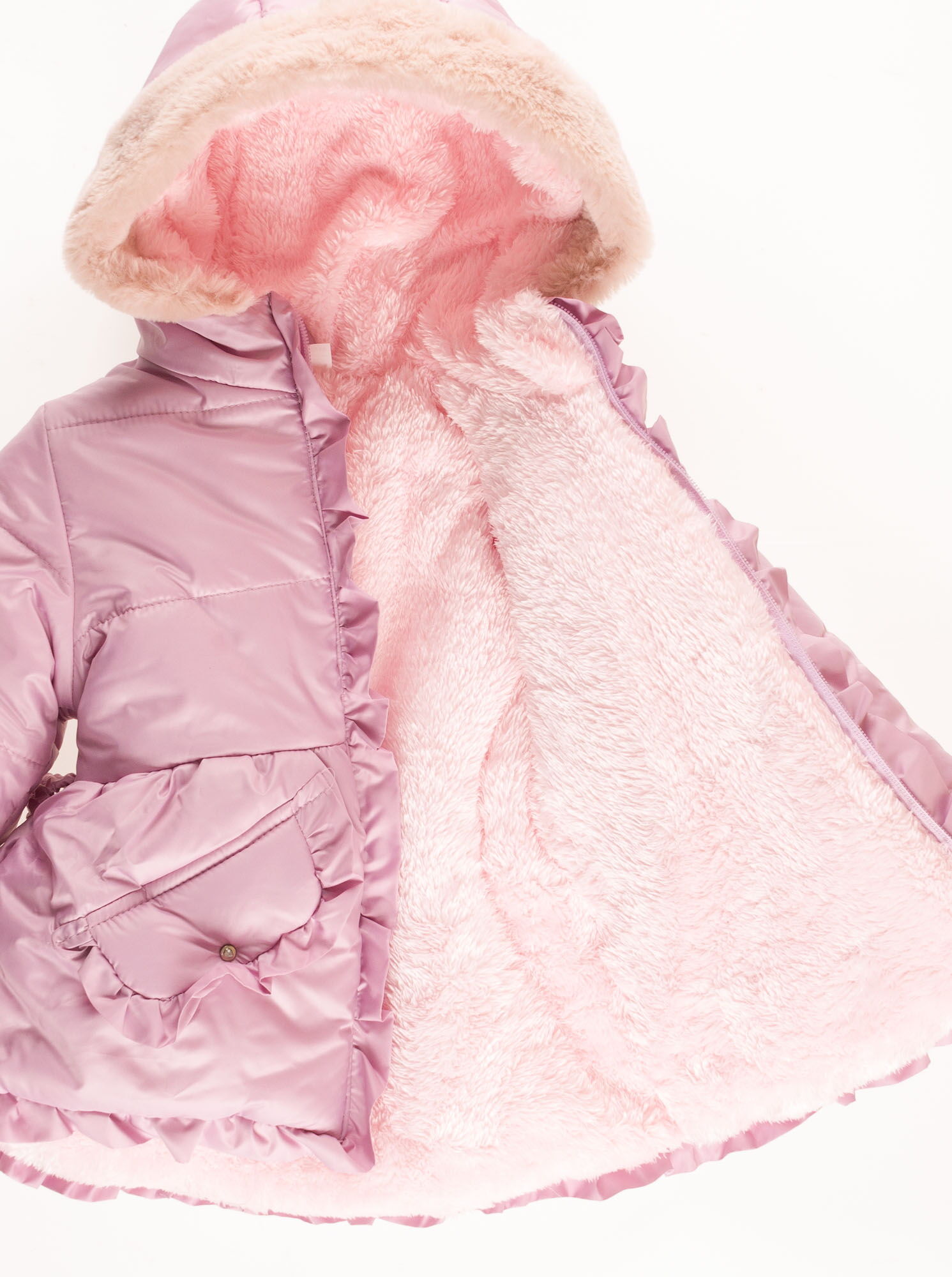 Куртка зимняя для девочки Одягайко сиреневая 20085 - фотография