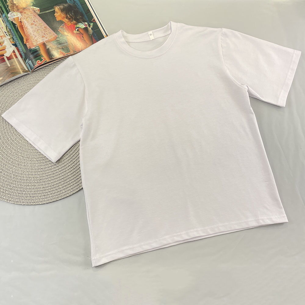 Базовая футболка оверсайз для девочки белая 1904 - размеры