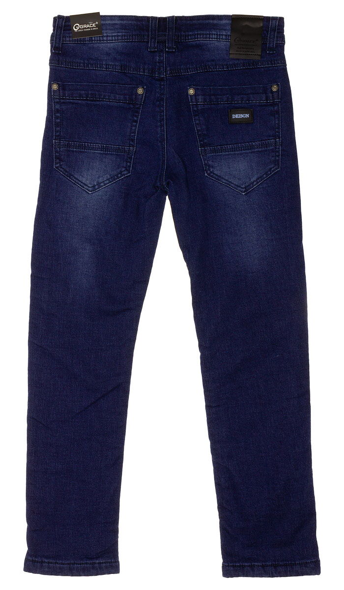 Утепленные джинсы для мальчика GRACE синие 82690 - фото