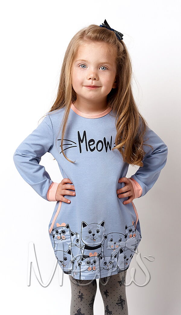 Туника для девочки Mevis Meow голубая 2128-02 - цена