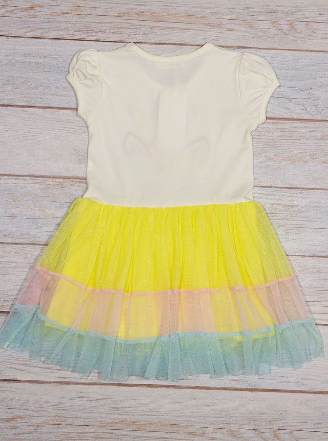 Платье для девочки Breeze Единорог молочное 14137 - фото