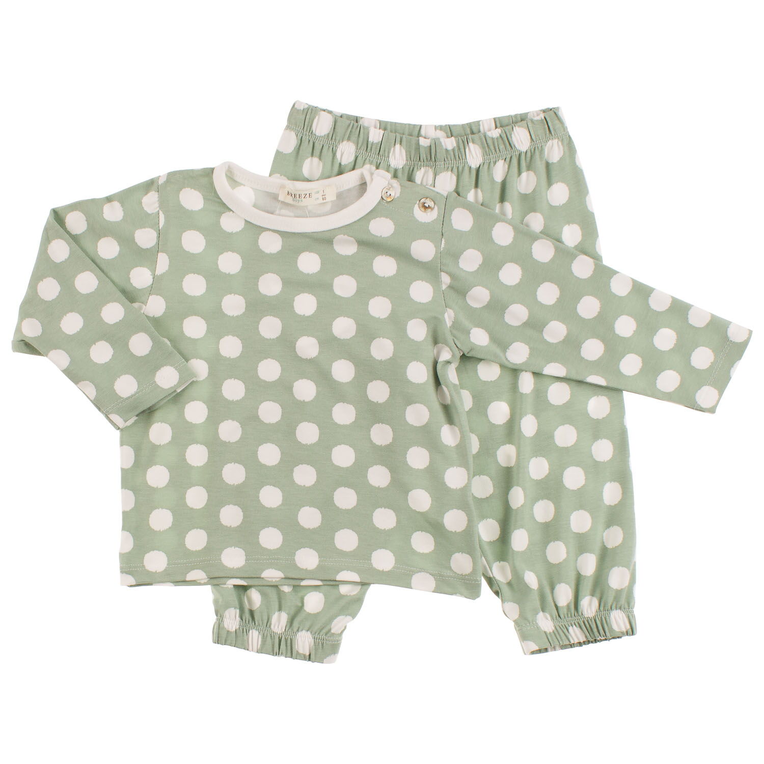 Пижама детская Breeze Горох зеленая 8382 - цена
