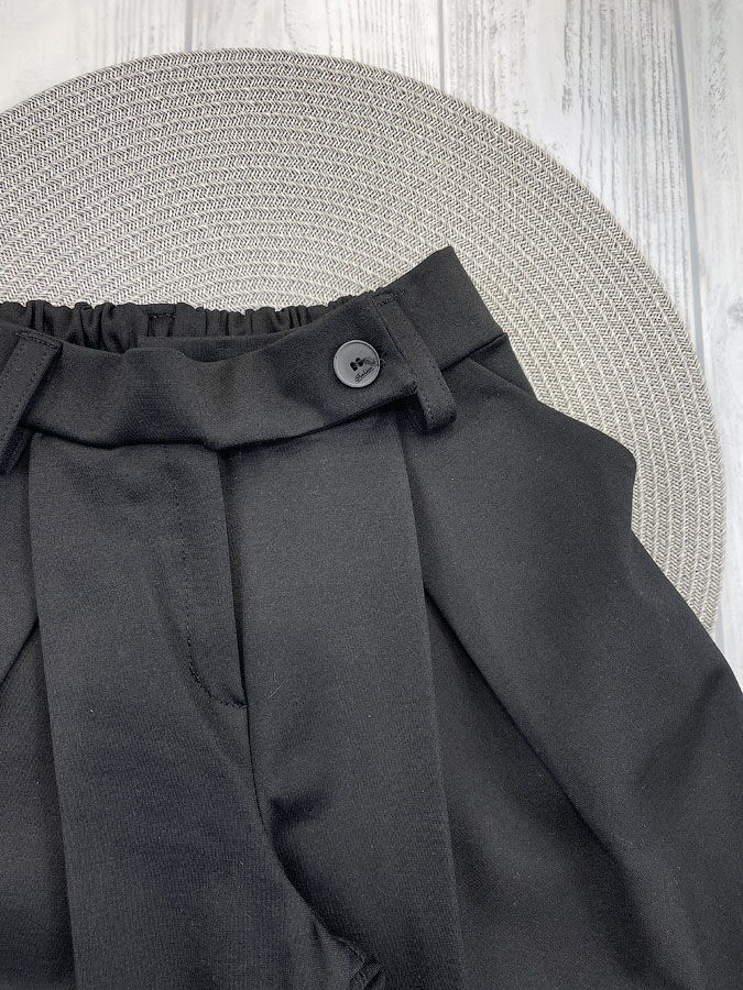 Брюки-палаццо для девочки трикотаж Valza черные 5106 - цена