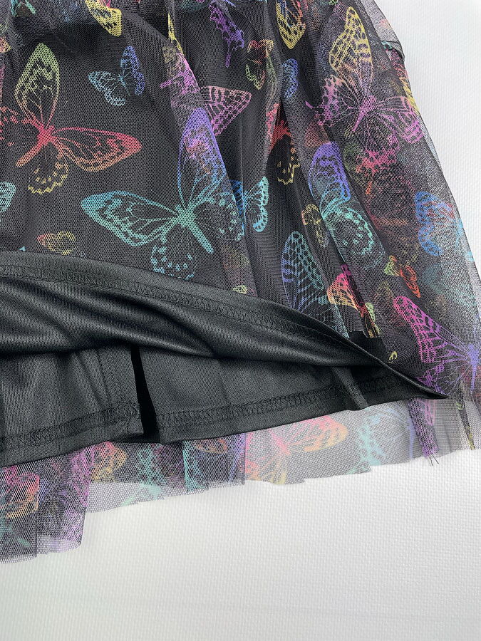 Нарядное платье для девочки Mevis Бабочки черное 4064-02 - размеры