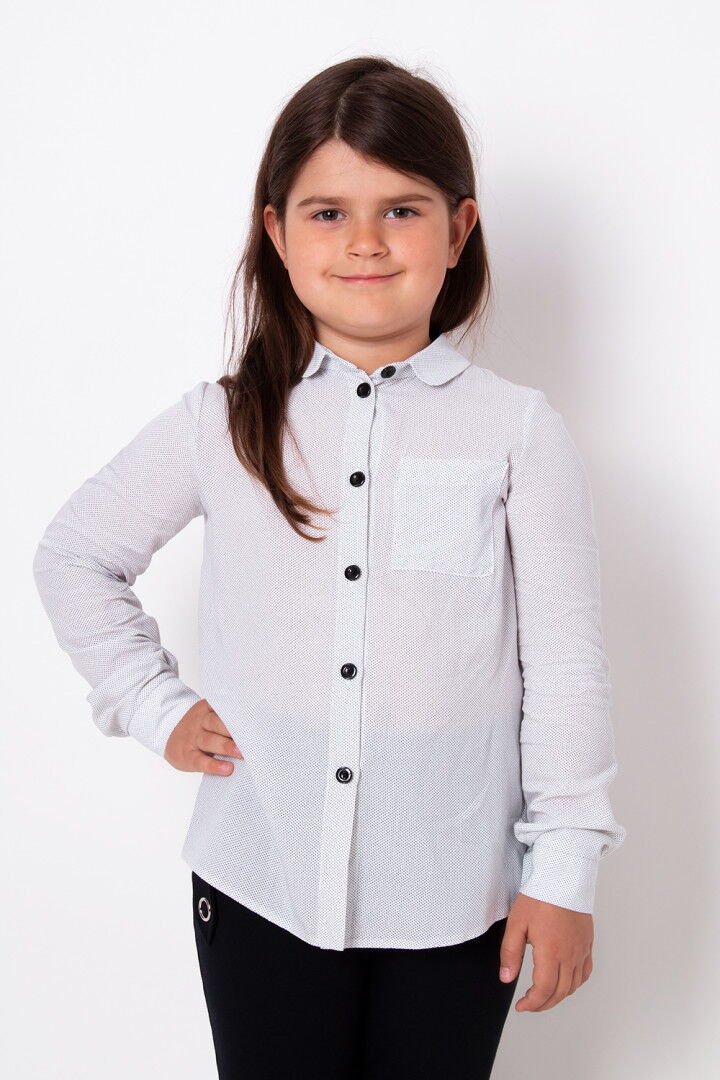 Блузка с длинным рукавом для девочки Mevis белая 3334-02 - цена