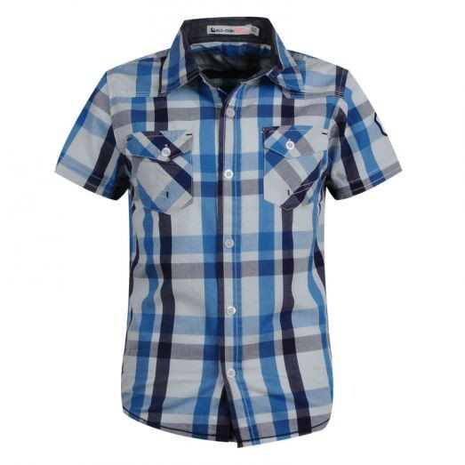 Рубашка с коротким рукавом Венгрия синий BCS-4628 - цена