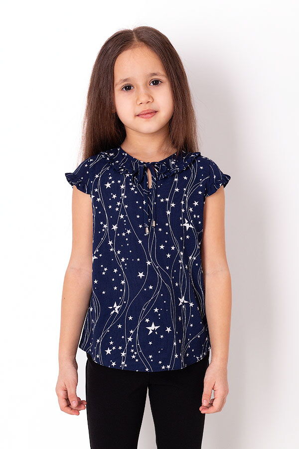 Блузка для девочки Mevis синяя 3846-01 - цена
