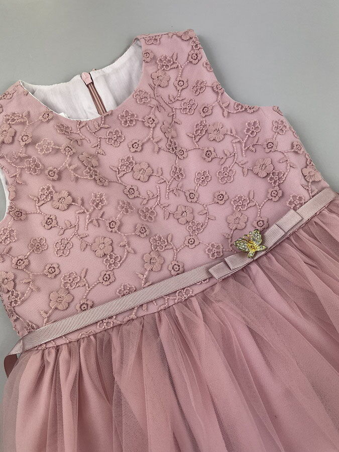 Нарядное платье для девочки Mevis розовое 3312-03 - картинка