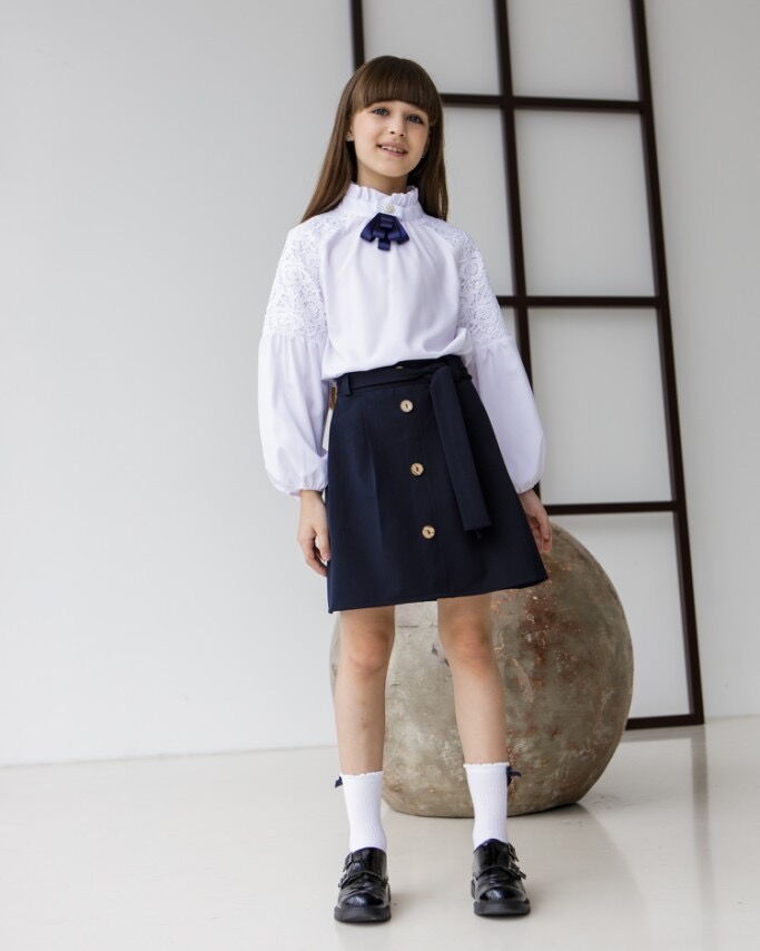 Школьная юбка для девочки Tair kids синяя 8046 - размеры