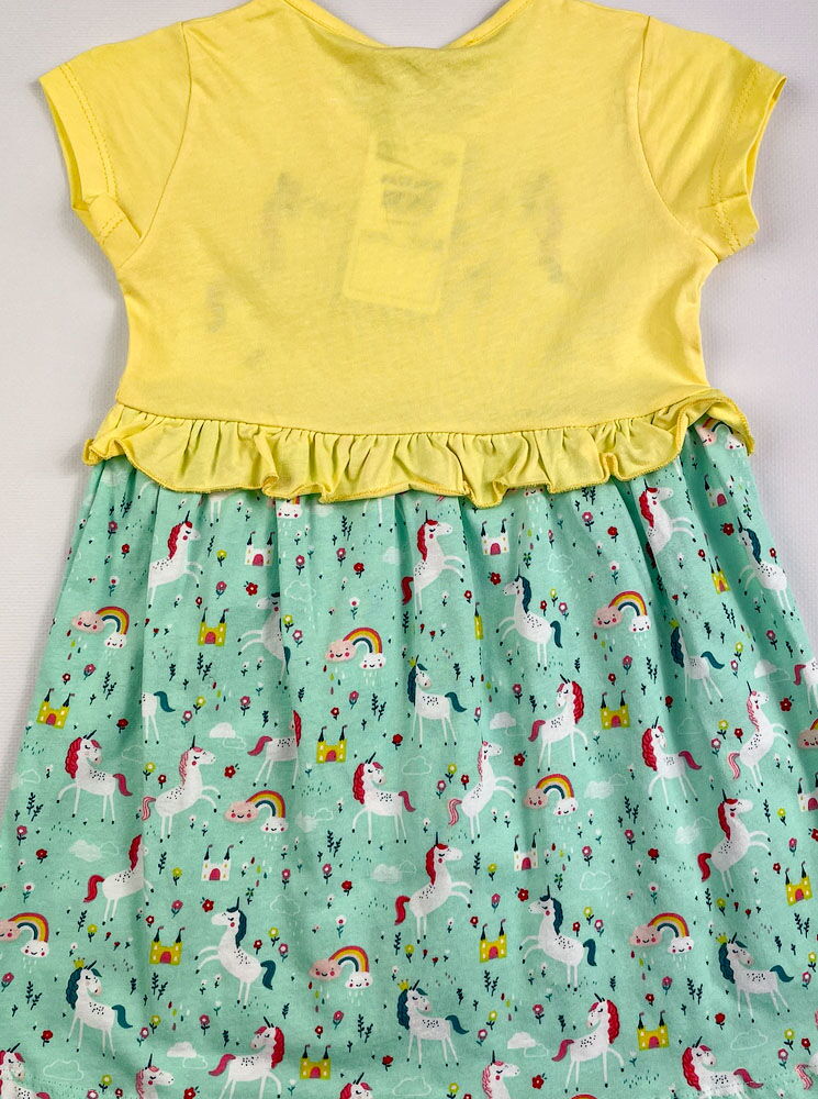Платье для девочки PATY KIDS Единороги желтое 51364 - фотография