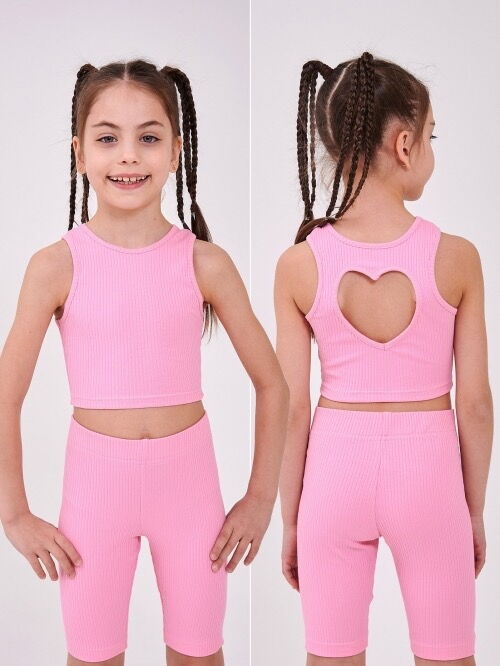 Топ в рубчик для девочки SMIL розовый 110805 - цена