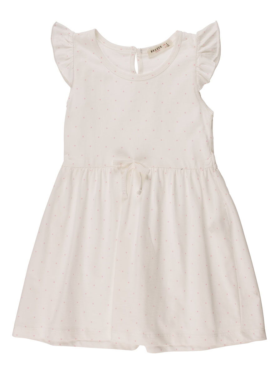 Платье для девочки Breeze белое в горошек 11147 - цена