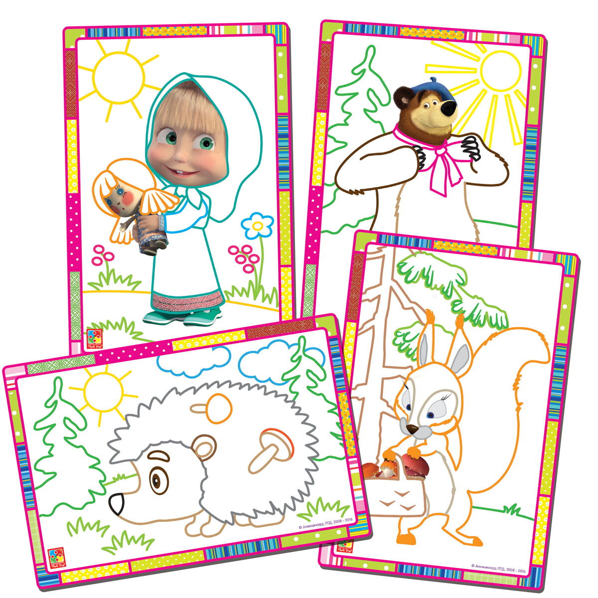 Детский набор для творчества Vladi Toys Волшебные контуры Маша и Медведь VT4402-31 - картинка