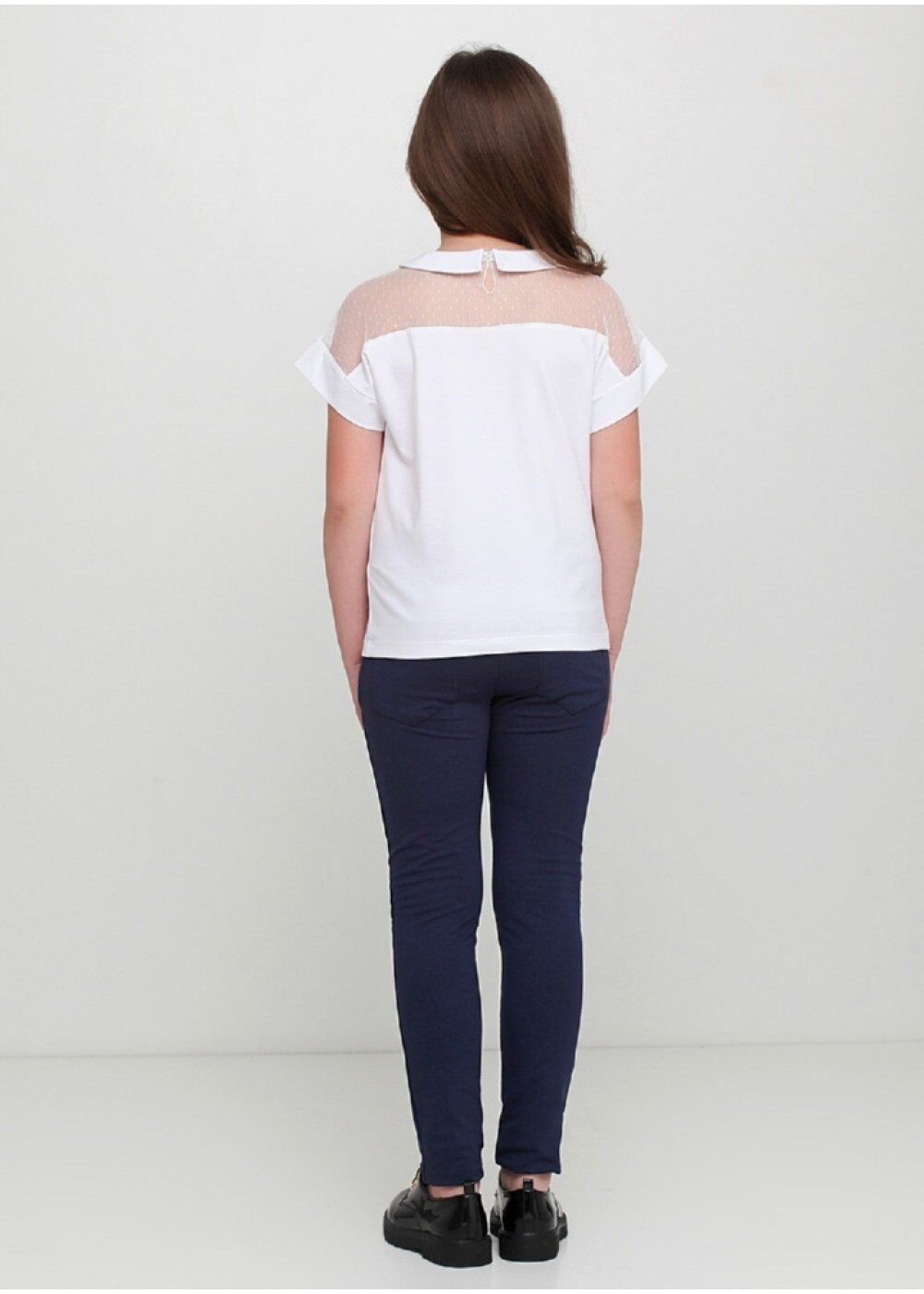 Трикотажная блузка для девочки Vidoli белая 19596 - размеры