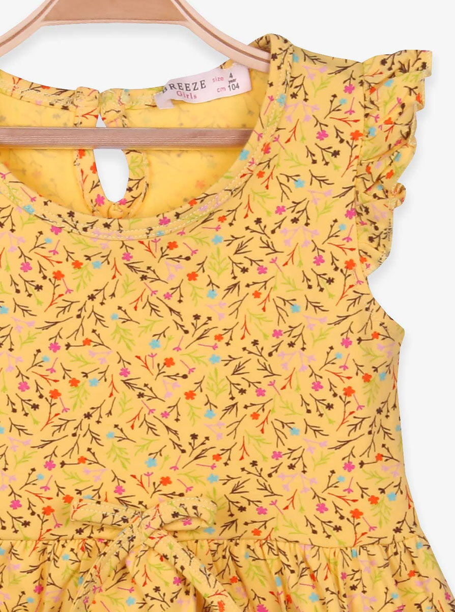 Платье для девочки Breeze Цветочки желтое 15905 - размеры