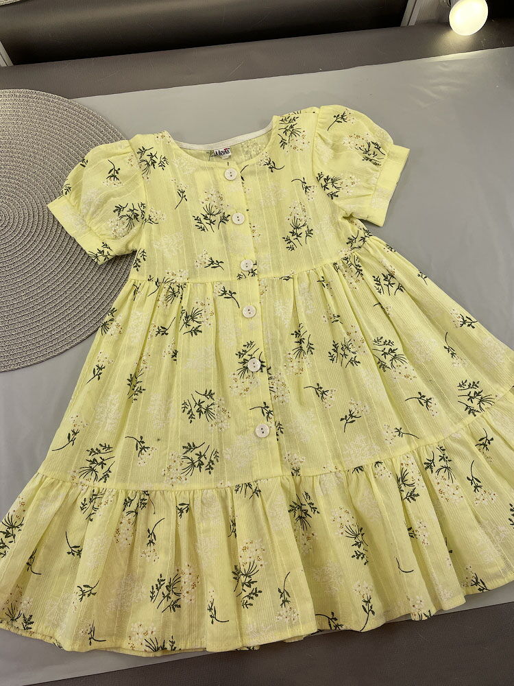 Летнее платье для девочки Mevis Цветочки желтое 4972-01 - фотография