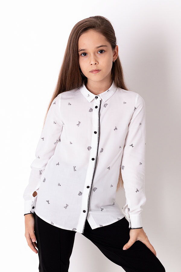 Блузка для девочки Mevis белая 3690-01 - цена