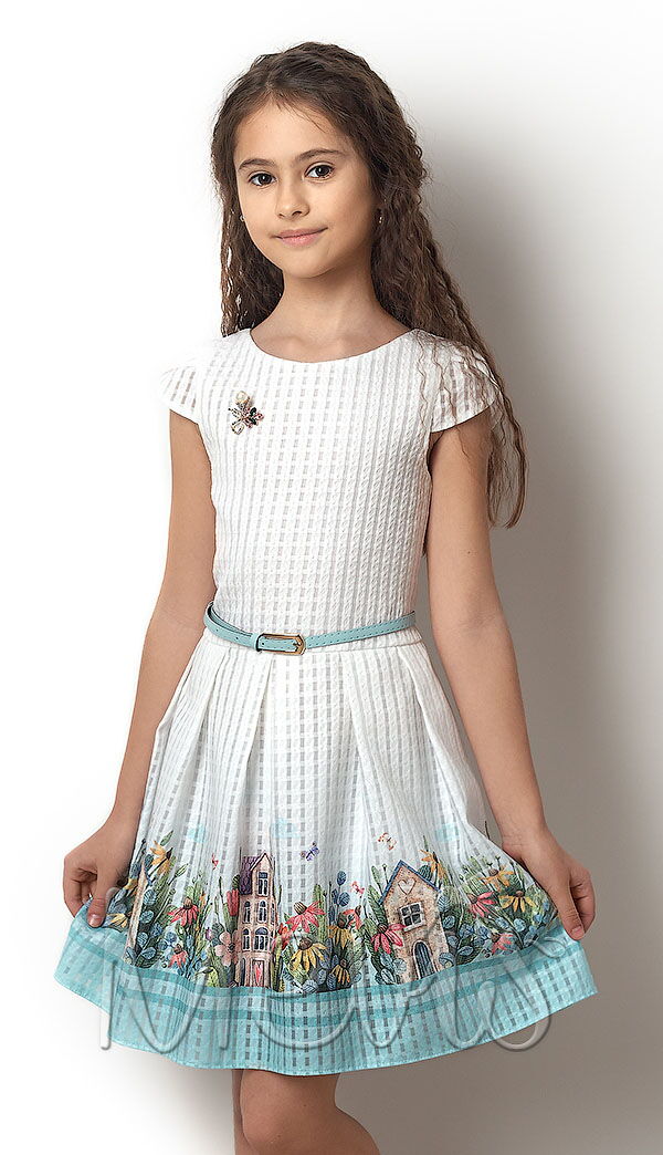 Платье нарядное для девочки Mevis белое 2468-01 - фото