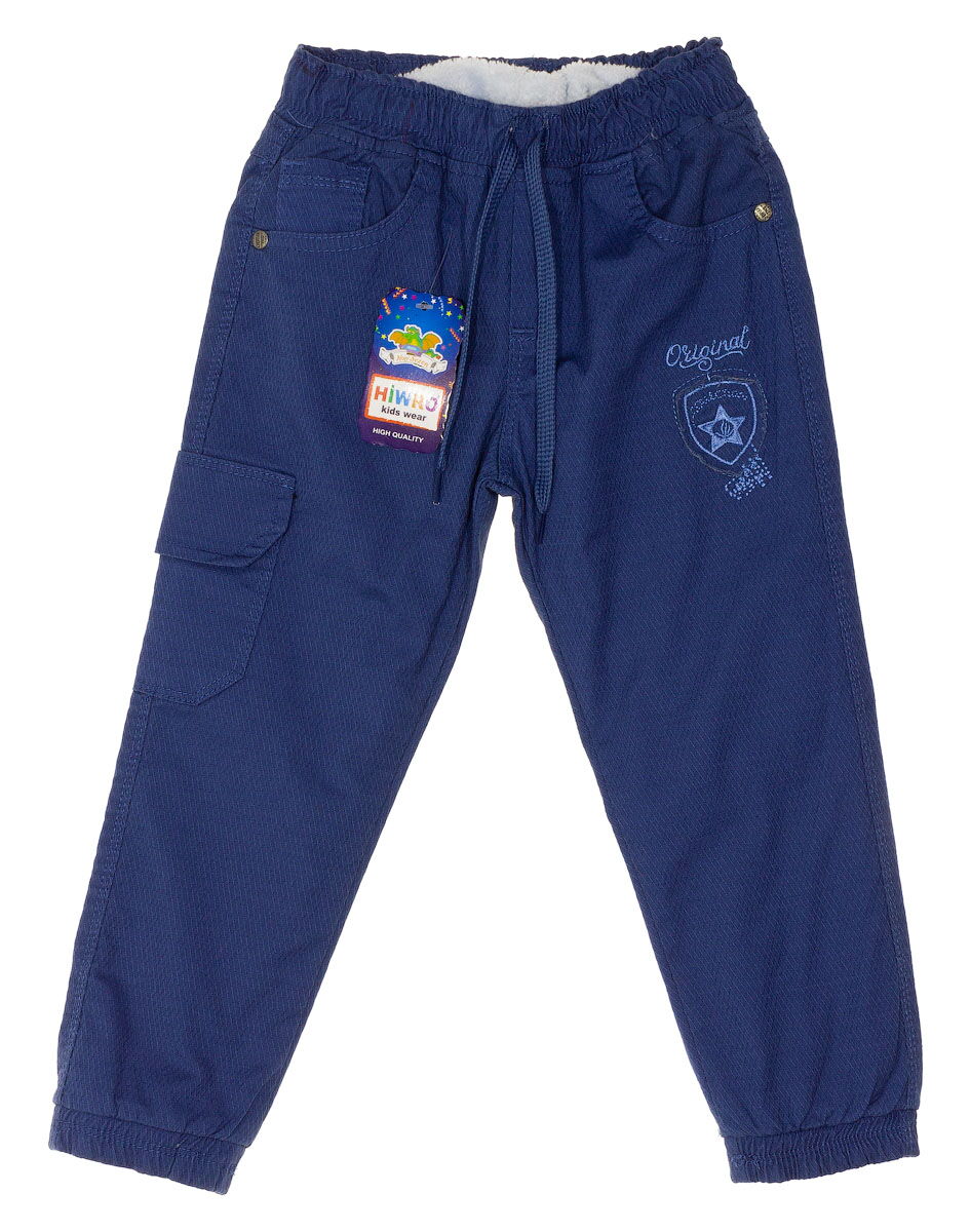 Утепленные брюки на махре для мальчика Hiwro синие 711 - цена