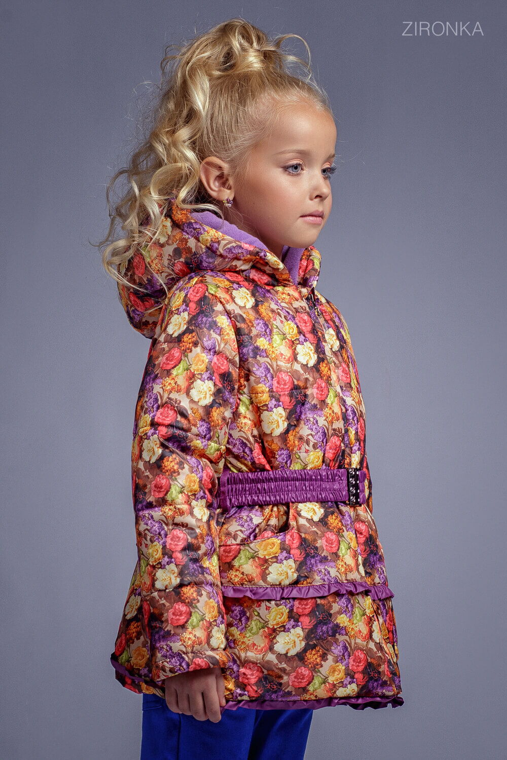 Демисезонная куртка еврозима для девочки Zironka фиолетовая 2060-1 - фото