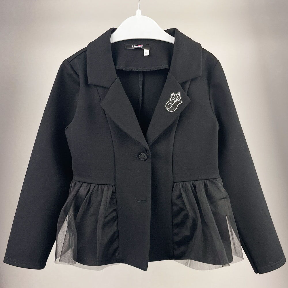 Жакет для девочки Mevis черный 3782-02 - фотография