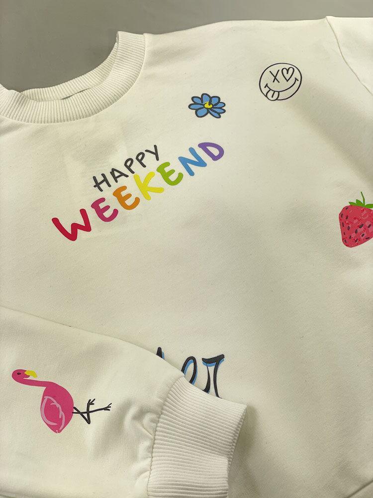 Стильный костюм для девочки Mevis Happy Weekend белый 4855-01 - купить