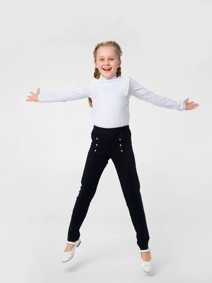 Брюки трикотажные для девочки SMIL черные 115433 - размеры