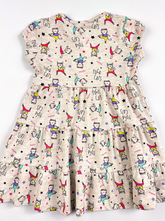 Летнее платье для девочки PATY KIDS Фитнескошки бежевое 51326 - размеры