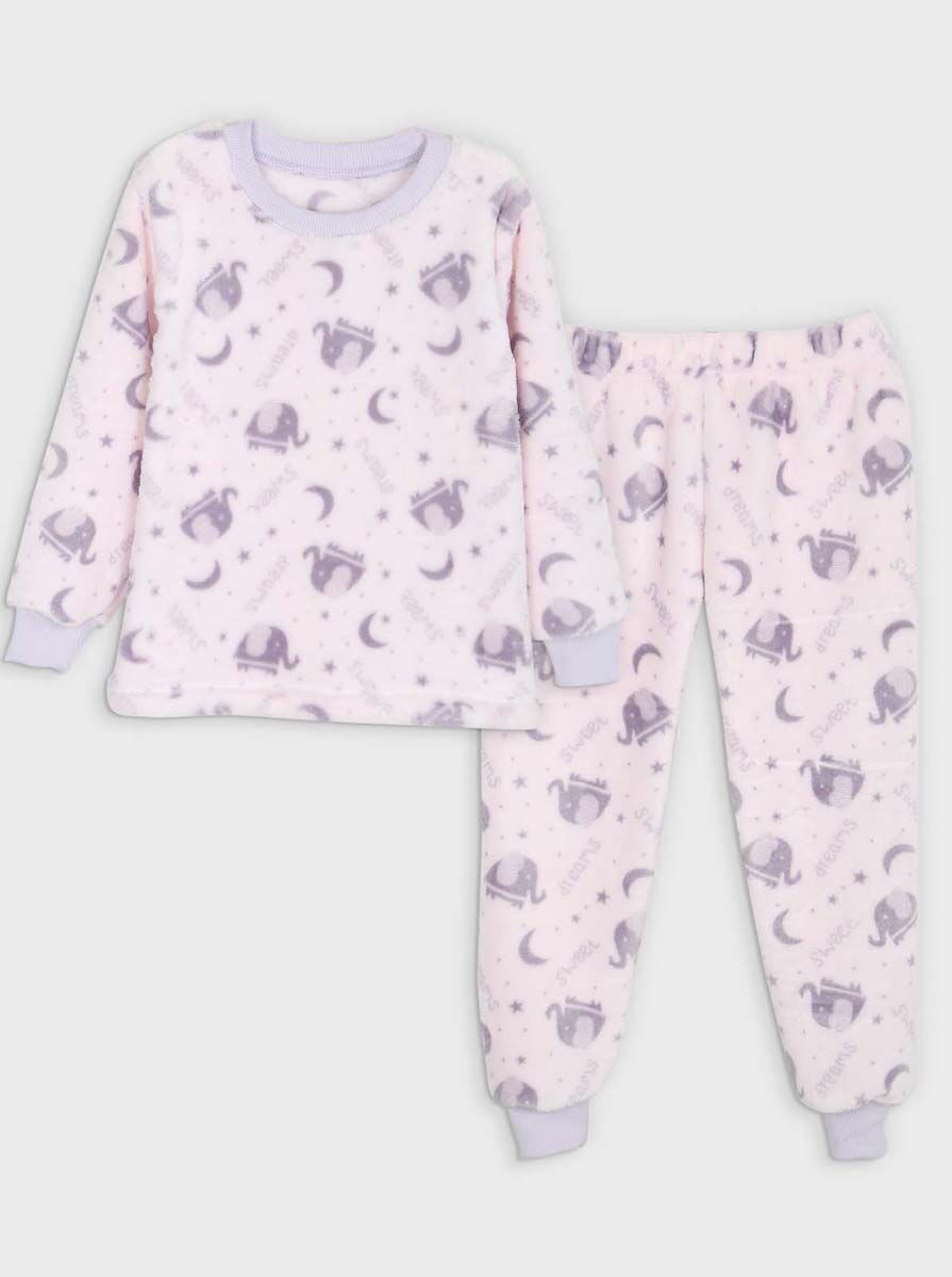 Пижама детская вельсофт Фламинго Слоники розовая 855-910 - цена