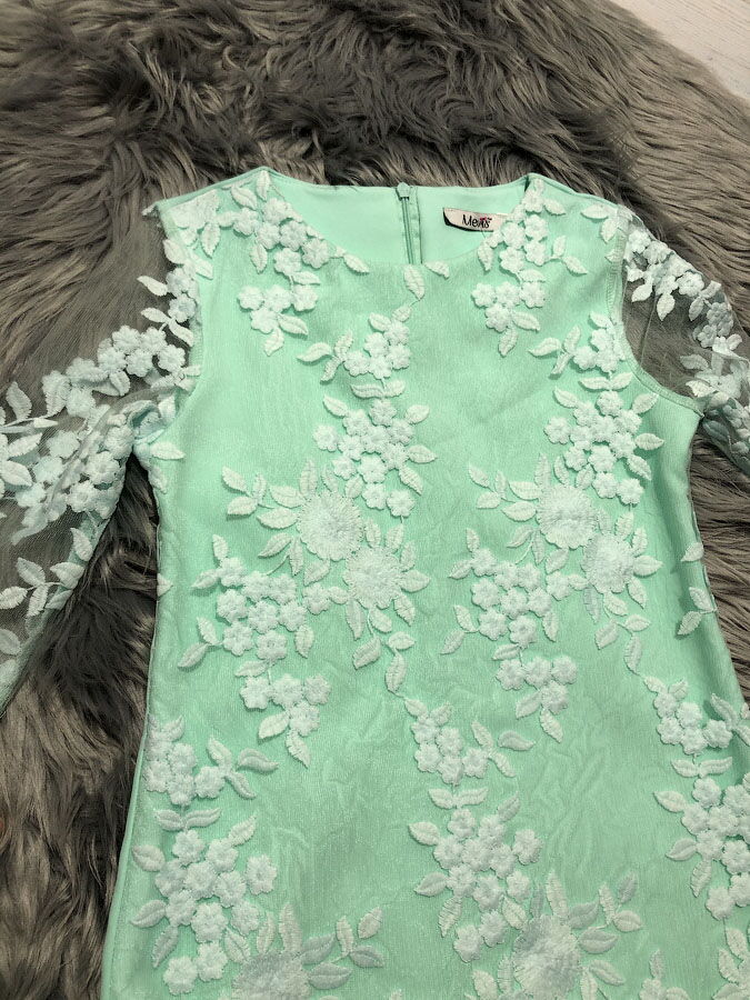 Нарядное платье для девочки Mevis бирюзовое 2616-03 - фото