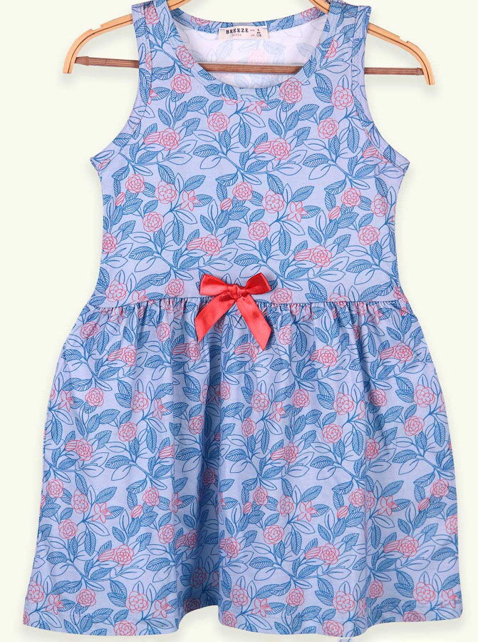 Летний сарафан для девочки Breeze Цветы голубой 12934 - цена