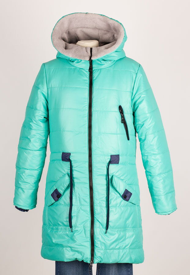 Пальто зимнее для девочки Одягайко бирюза 2503 - цена