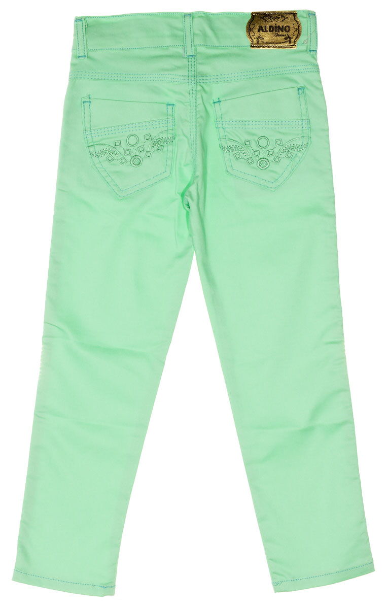 Яркие джинсы для девочки Aldino мятные - фото